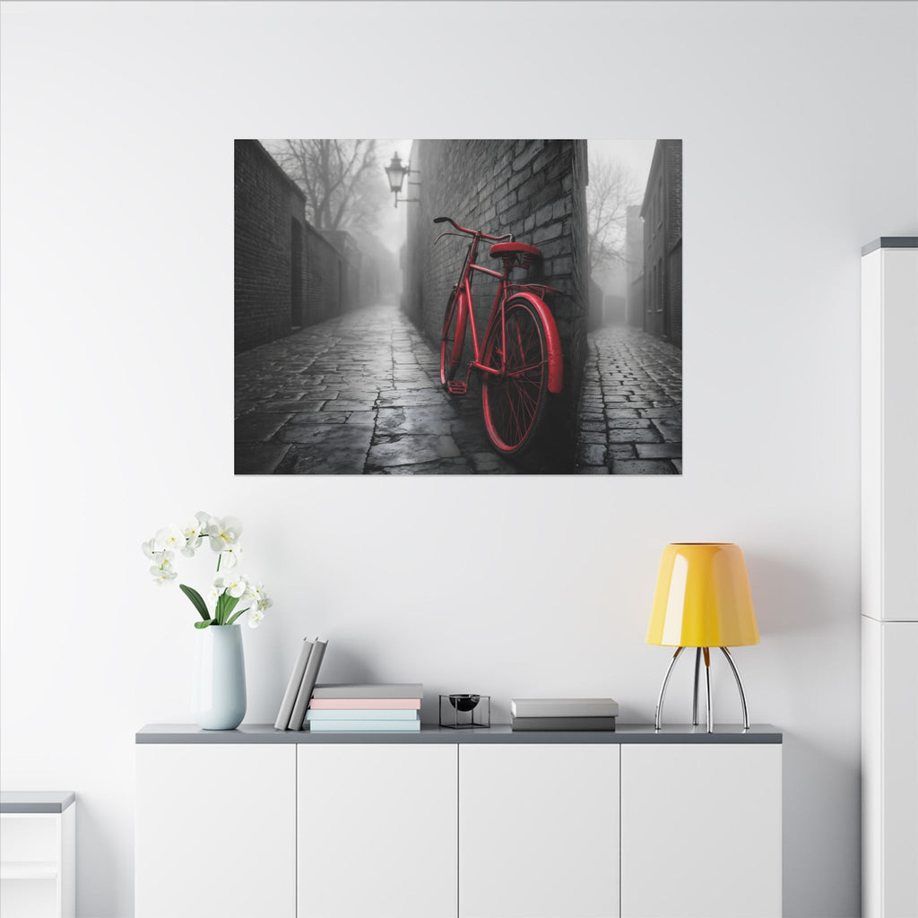 The Red Bicycle - Unique Office Wall Decor | Canvas (Landscape)