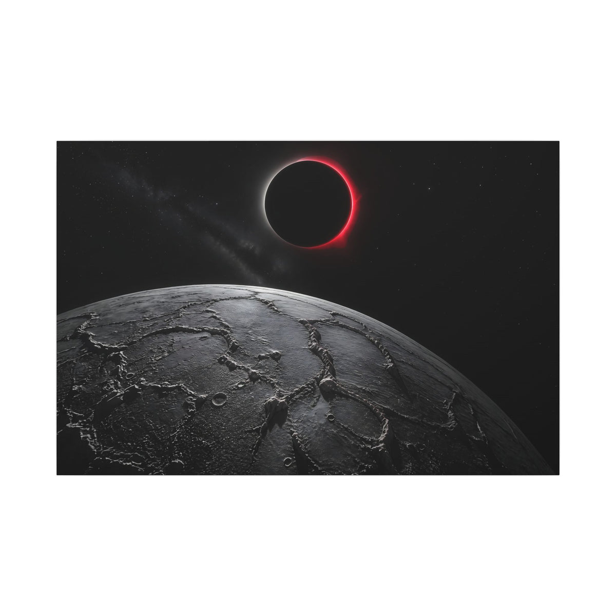 Red Eclipse - Moon Wall Art | Canvas (Landscape)