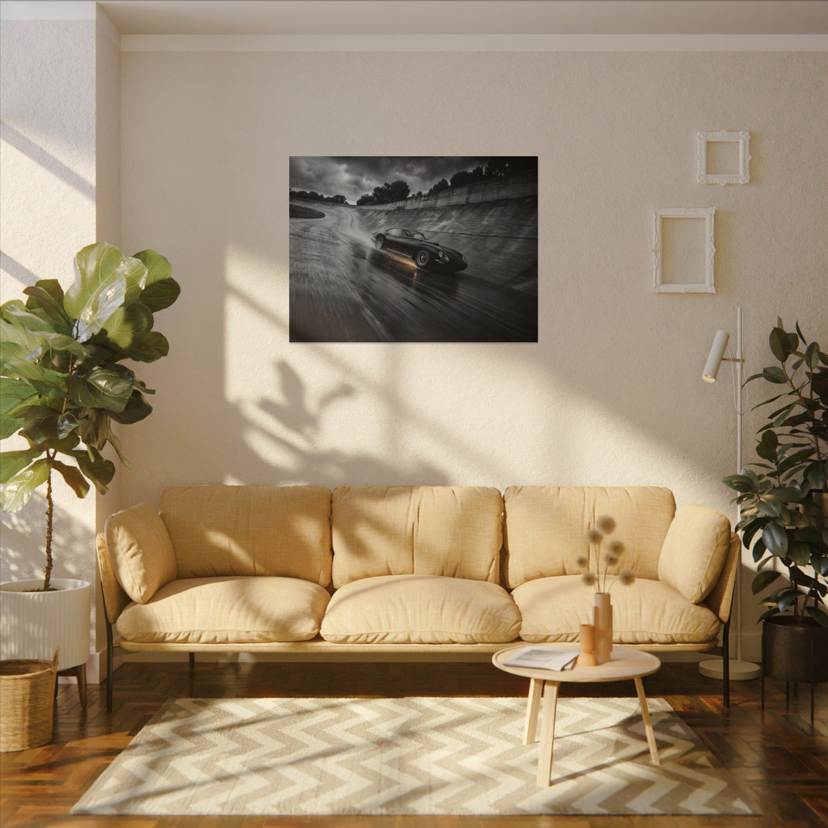 Banked in the Rain - Race Car Wall Art | Canvas (Landscape)
