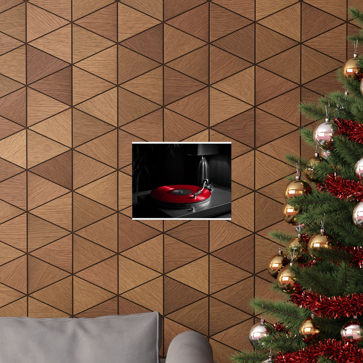 Red Vinyl - Mens Office Wall Art | Matte Poster (Landscape)