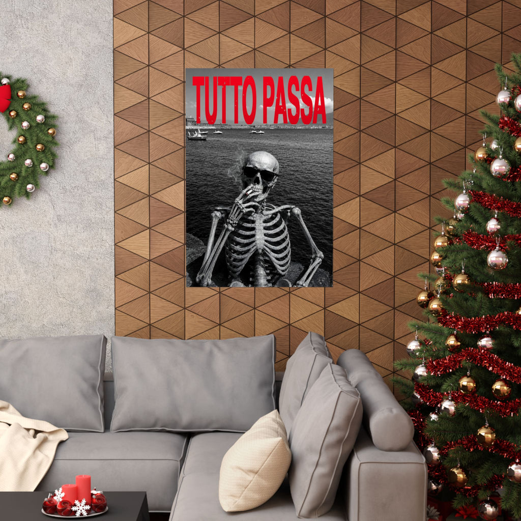 Tutto Passa - Skeleton Painting | Matte Poster