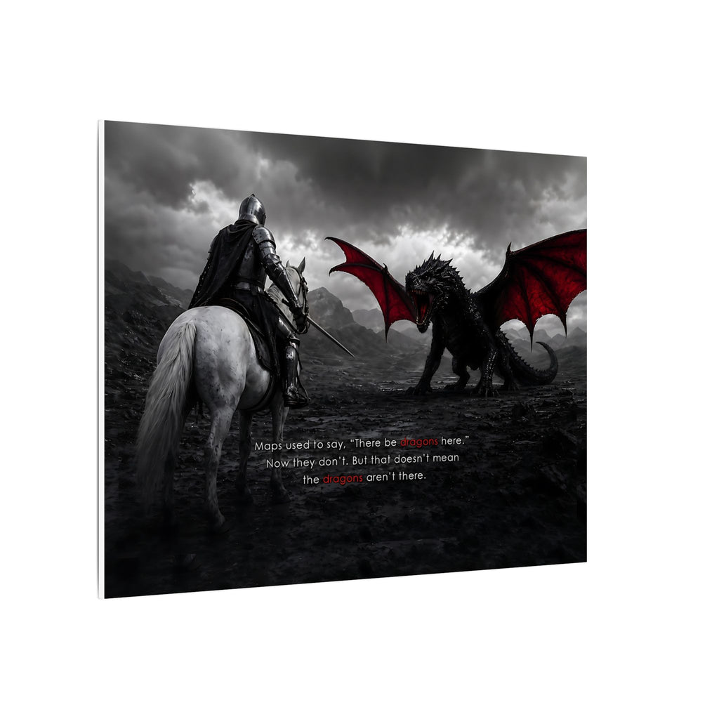 There Be Dragons - Man Cave Decor | Canvas (Landscape)