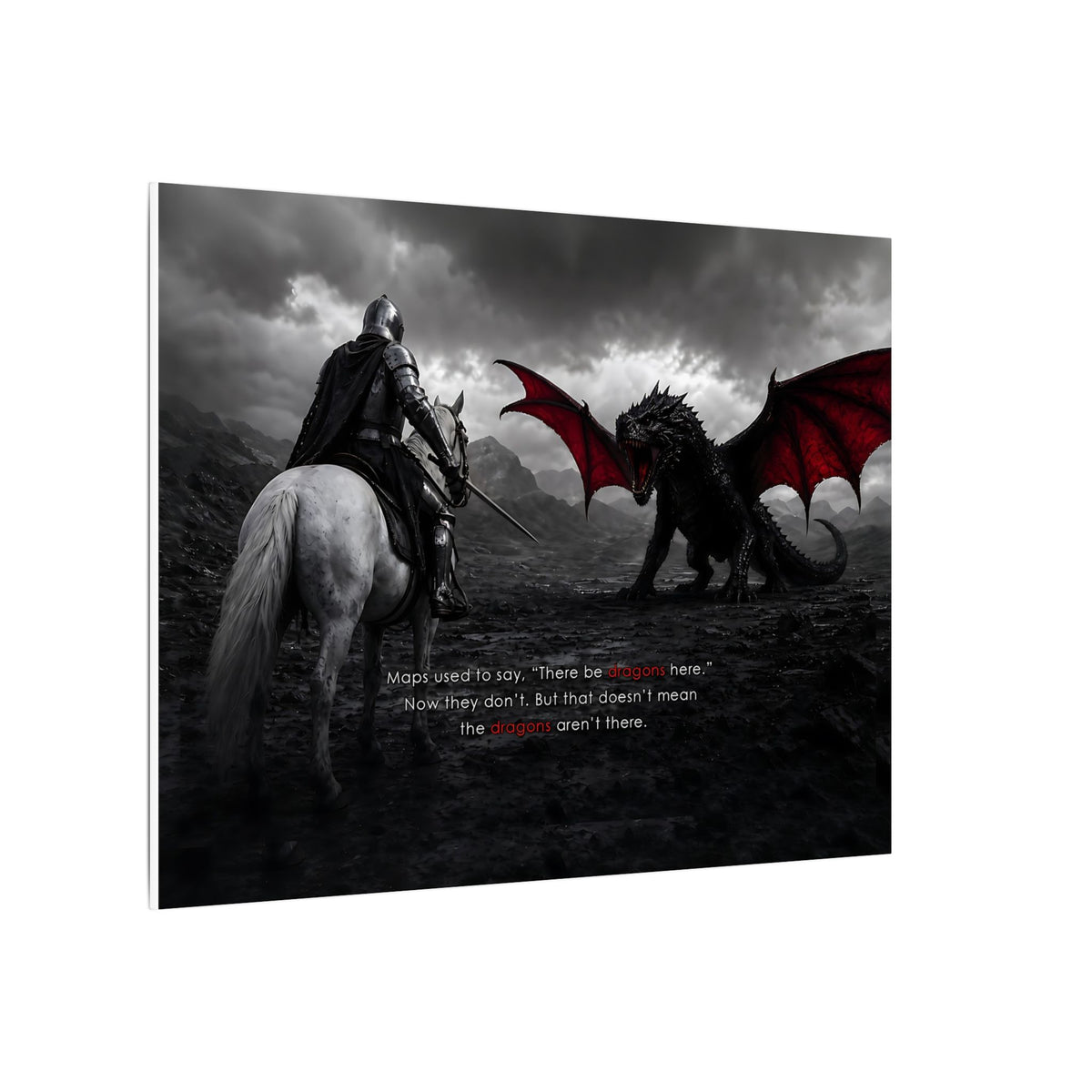 There Be Dragons - Man Cave Decor | Canvas (Landscape)