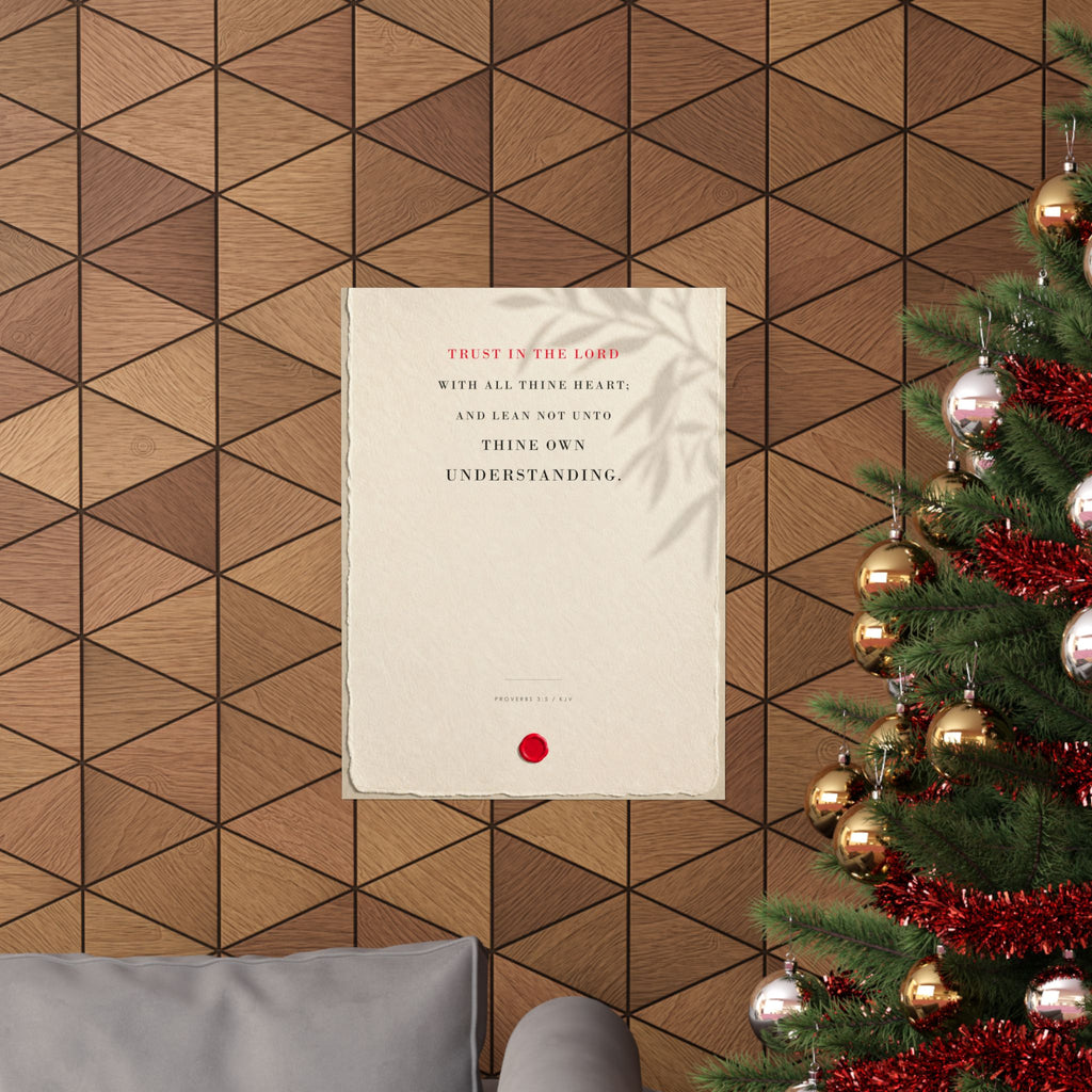 Trust in the Lord - Proverbs 3:5 Bible Verse Wall Art | Matte Poster
