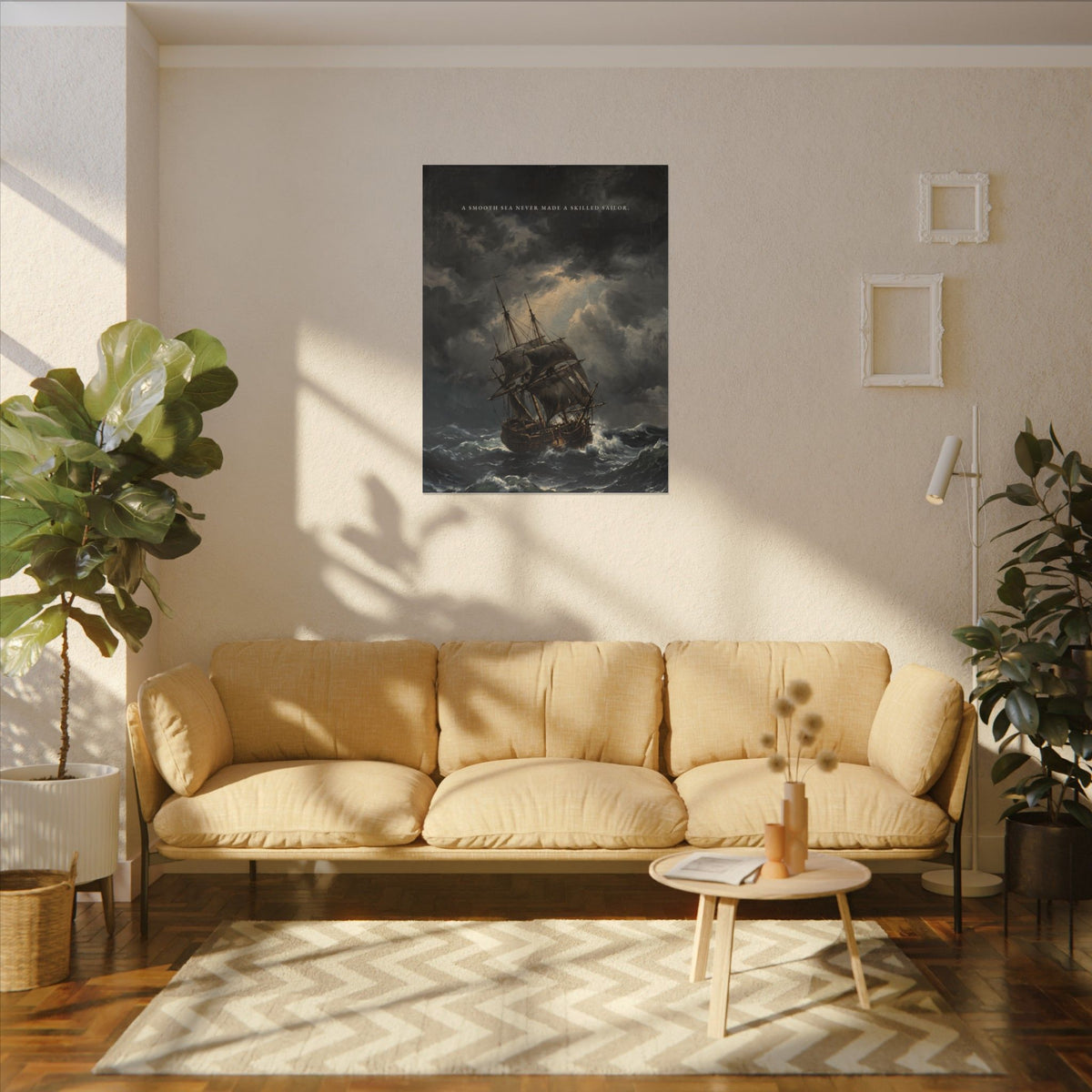 A Smooth Sea Never Made a Skilled Sailor - Storm Ship Wall Art | Canvas