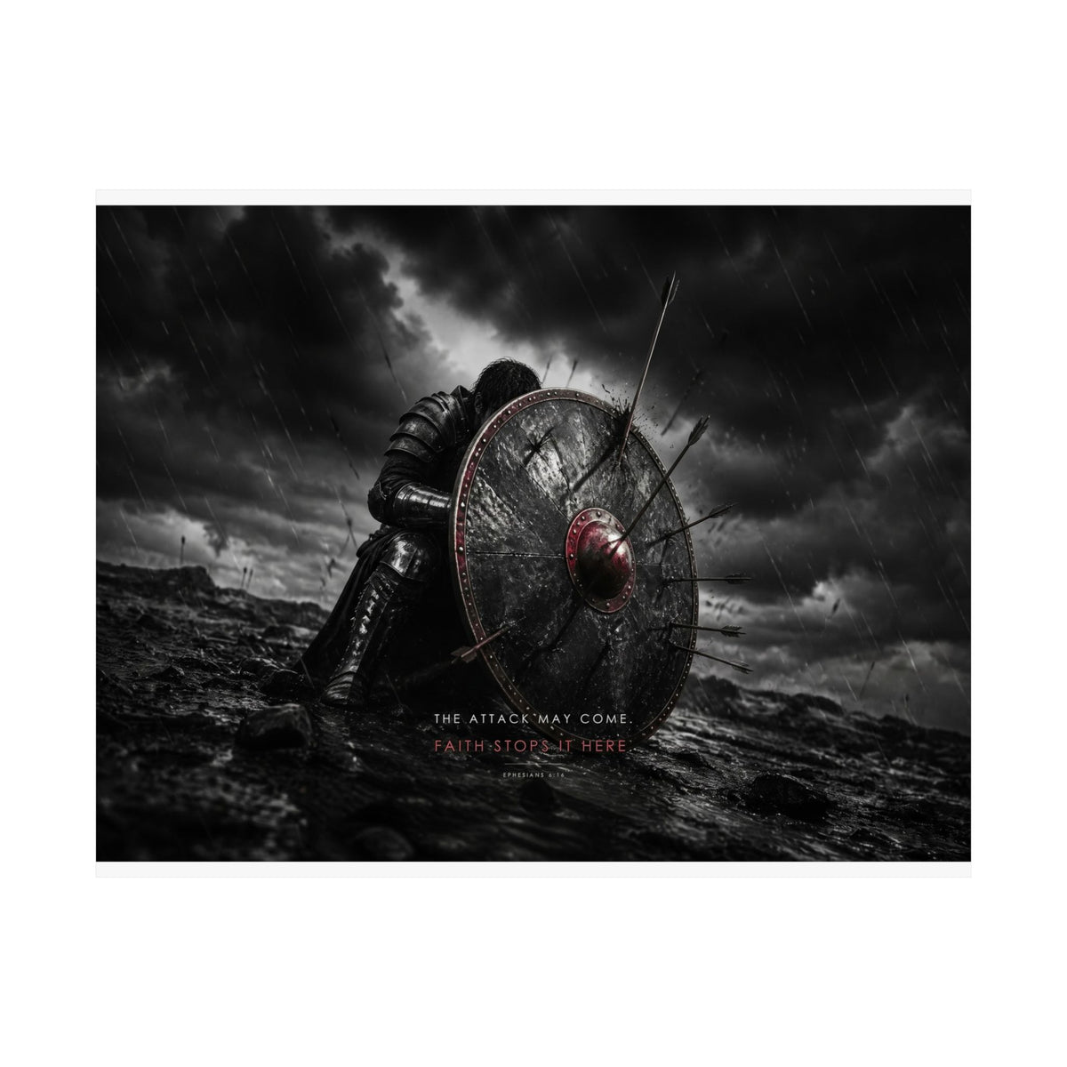 Shield of Faith - Armor of God Wall Art | Matte Poster (Landscape)