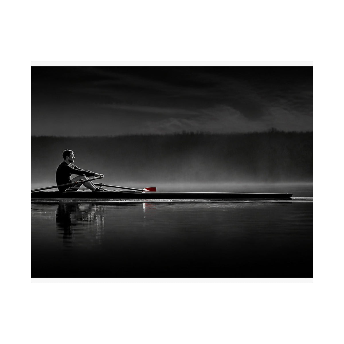No One Rows for You - Black and White Bedroom Wall Art | Matte Poster (Landscape)
