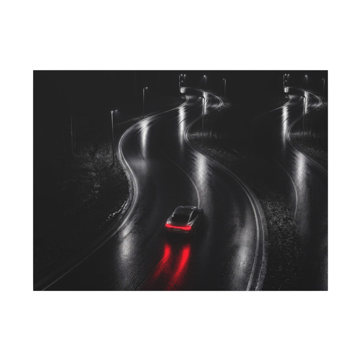 The Racing Line - Night Driving Wall Art | Canvas (Landscape)