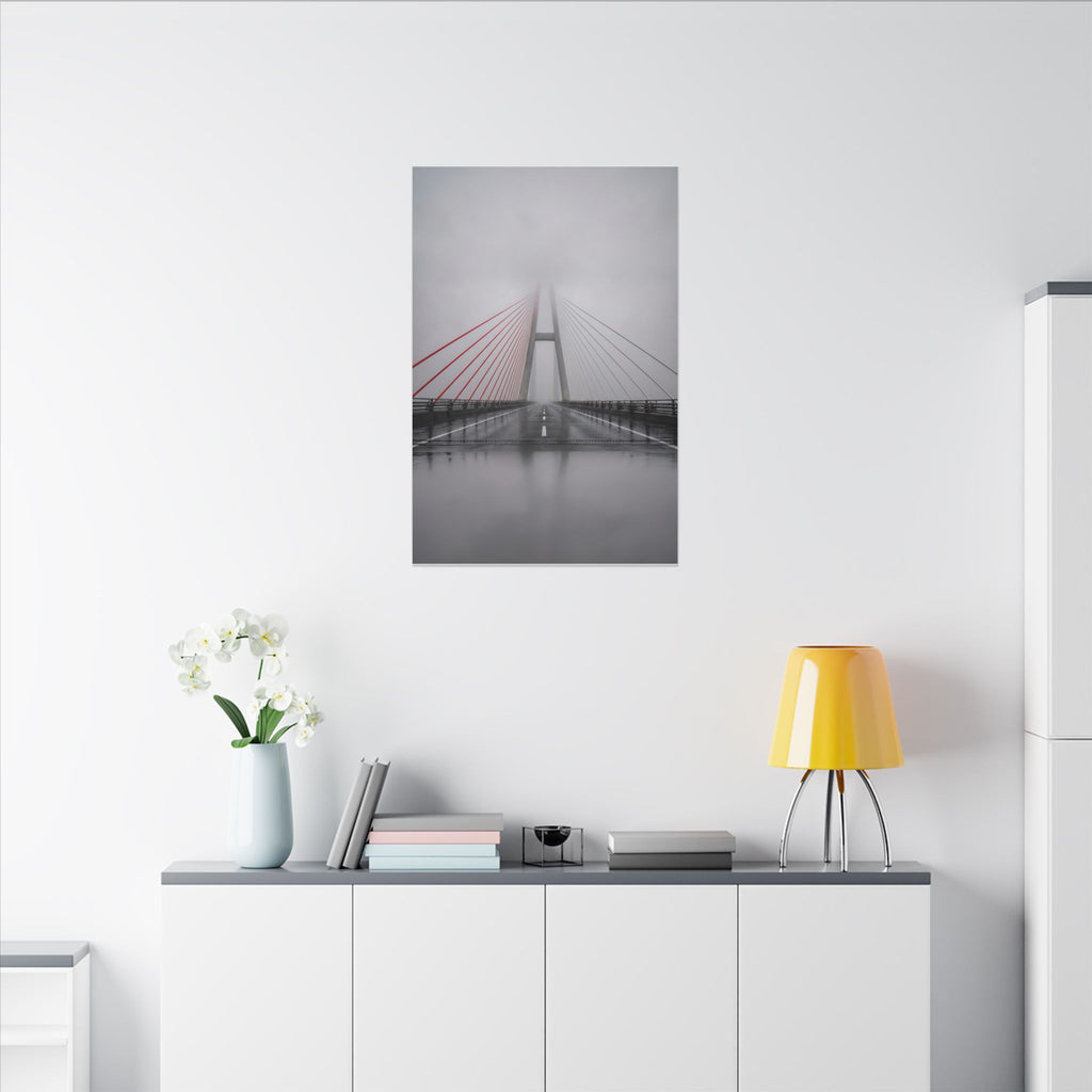 Span in Fog - Red Wall Decor | Canvas