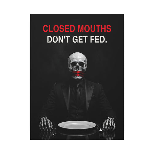 Closed Mouths - Dark Humor Wall Art | Canvas
