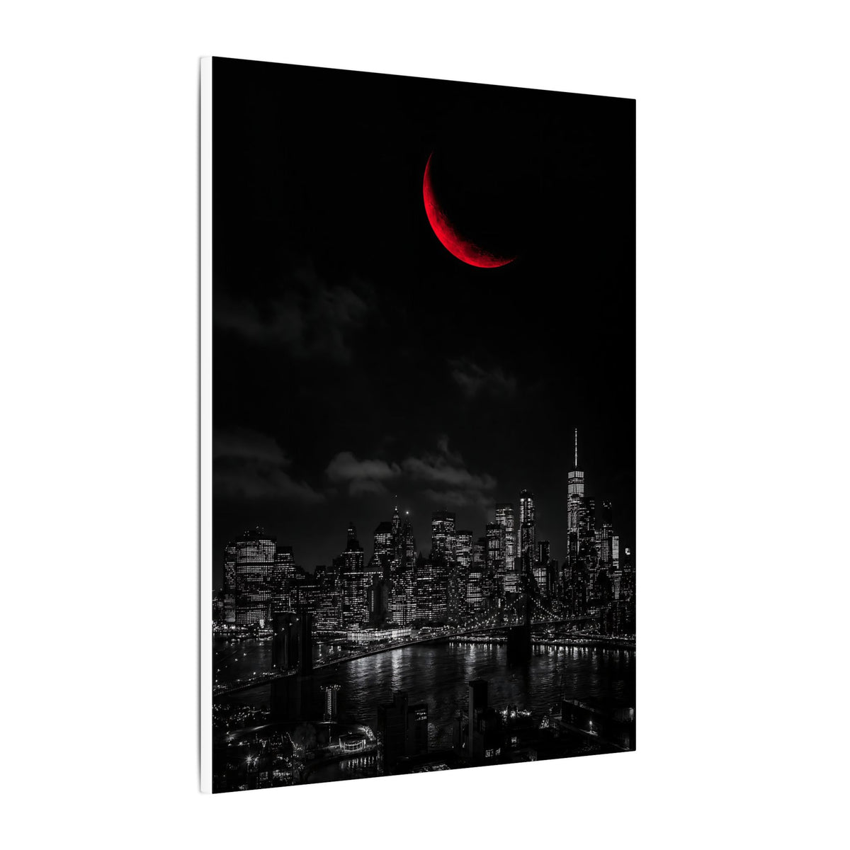 Red Crescent - Red Wall Decor | Canvas