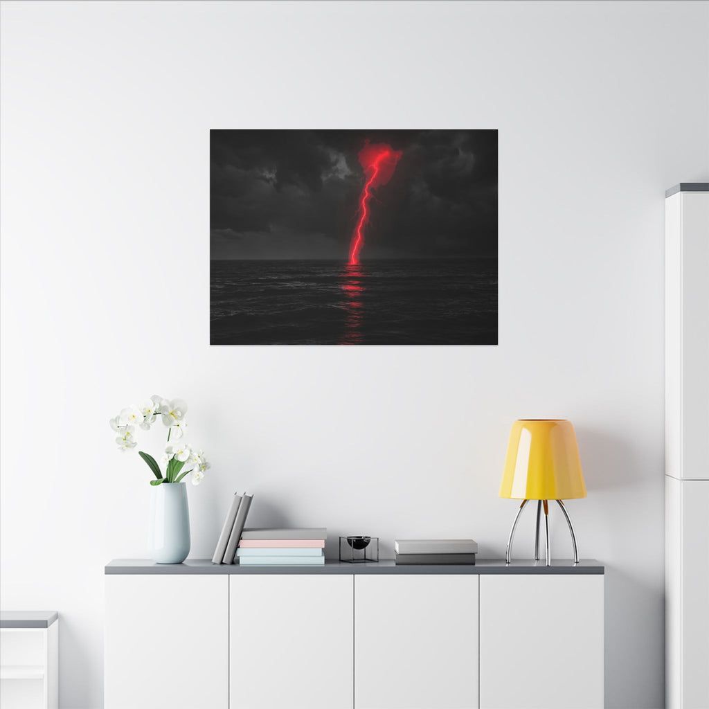 Red Strike - Red And Black Art | Canvas (Landscape)