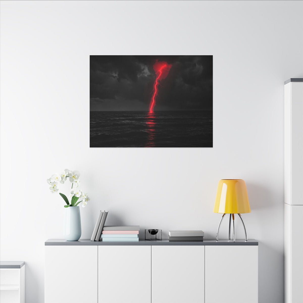 Red Strike - Red And Black Art | Canvas (Landscape)