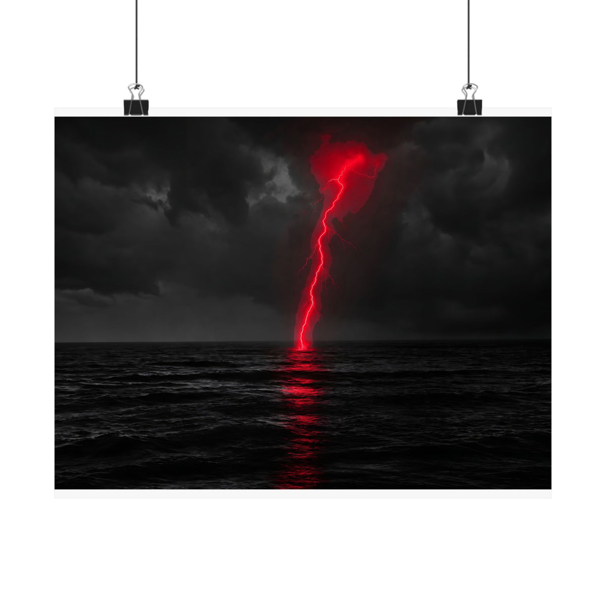 Red Strike - Red And Black Art | Matte Poster (Landscape)