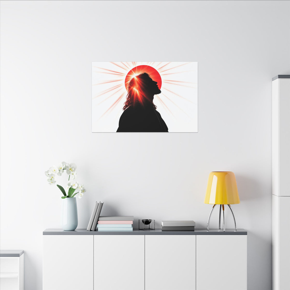 Jesus Silhouette - Christian Wall Art | Canvas (Landscape)
