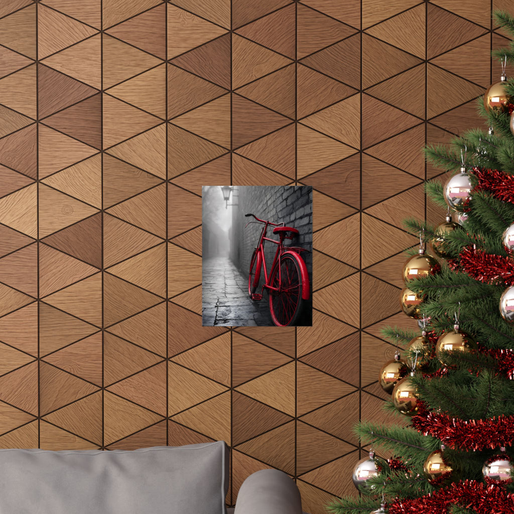 The Red Bicycle - Unique Office Wall Decor | Matte Poster