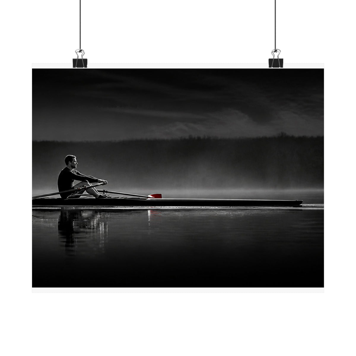 No One Rows for You - Black and White Bedroom Wall Art | Matte Poster (Landscape)
