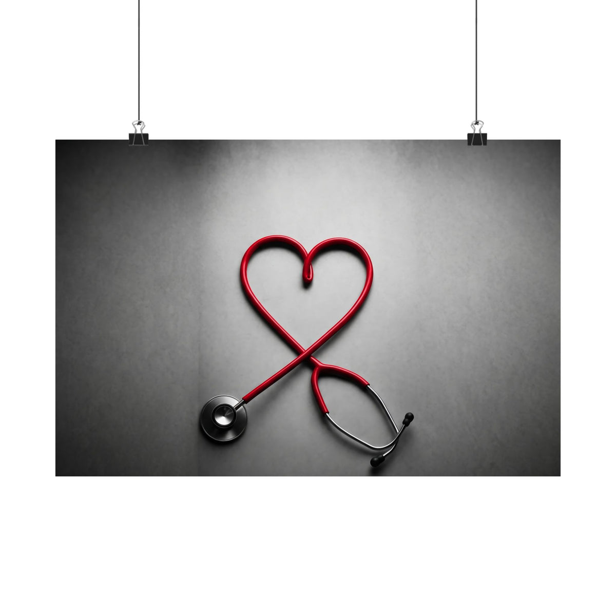 The Stethoscope Heart - Doctor's Office Wall Art | Matte Poster (Landscape)