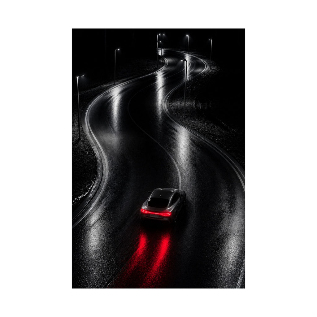 The Racing Line - Night Driving Wall Art | Matte Poster