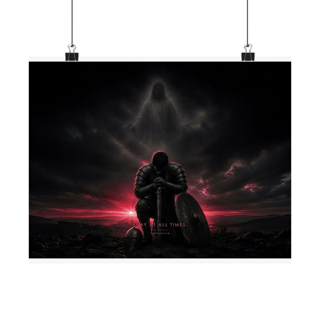 Pray, Then Stand - Armor of God Wall Art | Matte Poster (Landscape)