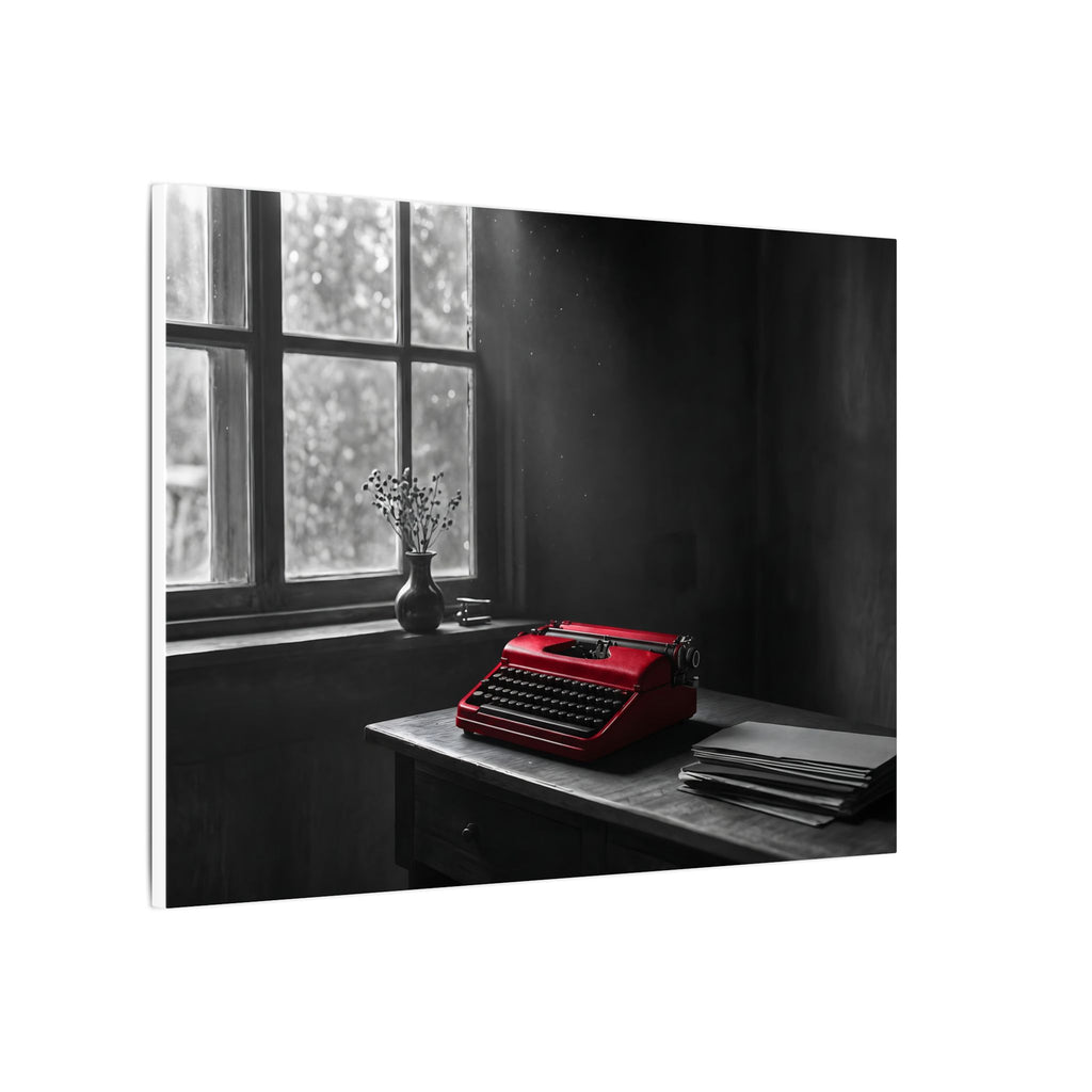 The Red Typewriter - Unique Office Wall Art | Canvas (Landscape)