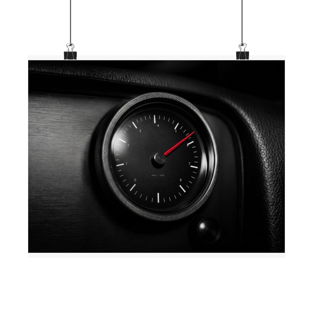 Redline Gauge - Tachometer Wall Art | Matte Poster (Landscape)