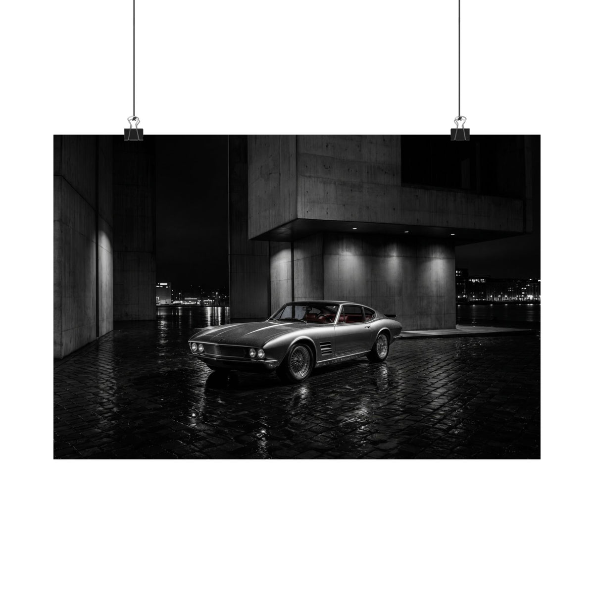 Midnight Grand Tourer - Vintage Car Wall Art | Matte Poster (Landscape)