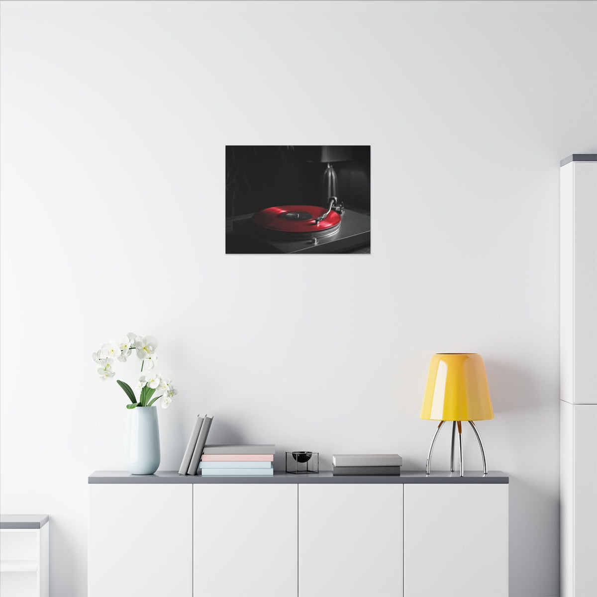 Red Vinyl - Mens Office Wall Art | Canvas (Landscape)