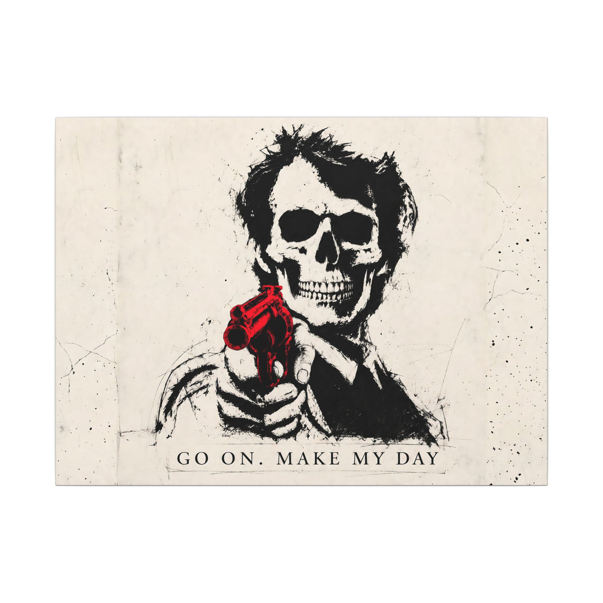 Make My Day - Dark Noir Sketch Art | Canvas (Landscape)