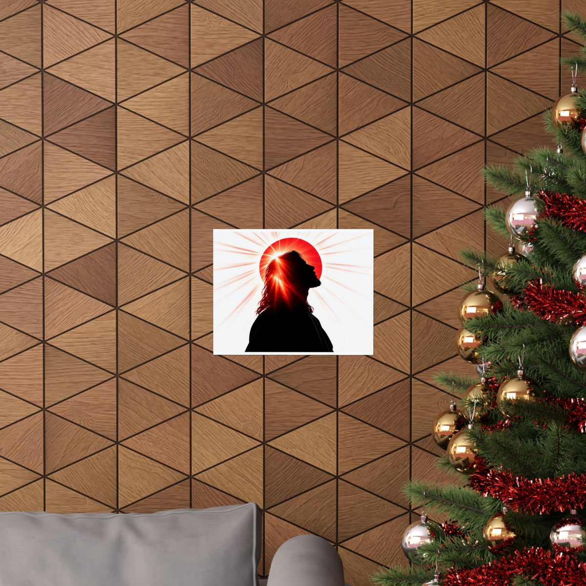 Jesus Silhouette - Christian Wall Art | Matte Poster (Landscape)