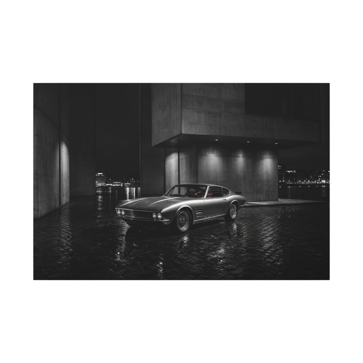 Midnight Grand Tourer - Vintage Car Wall Art | Canvas (Landscape)