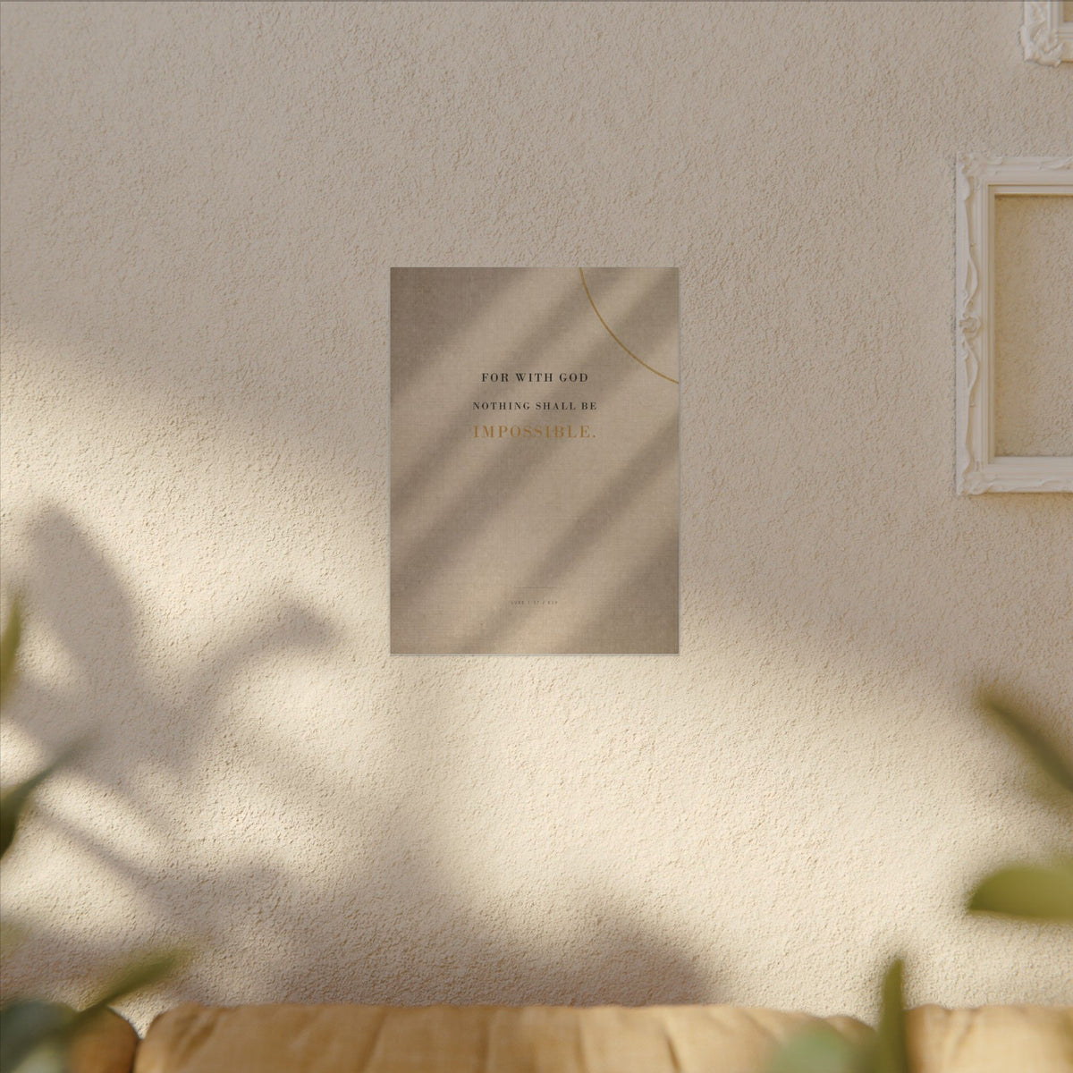 Nothing Shall Be Impossible - Luke 1:37 Bible Verse Wall Art | Canvas
