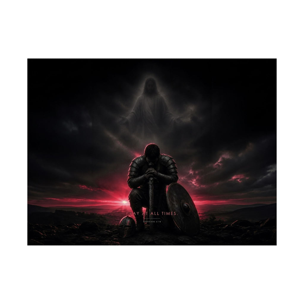 Pray, Then Stand - Armor of God Wall Art | Matte Poster (Landscape)