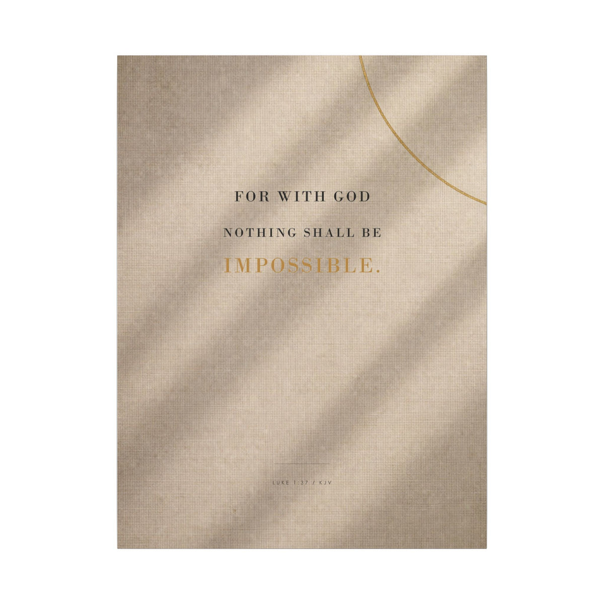 Nothing Shall Be Impossible - Luke 1:37 Bible Verse Wall Art | Canvas