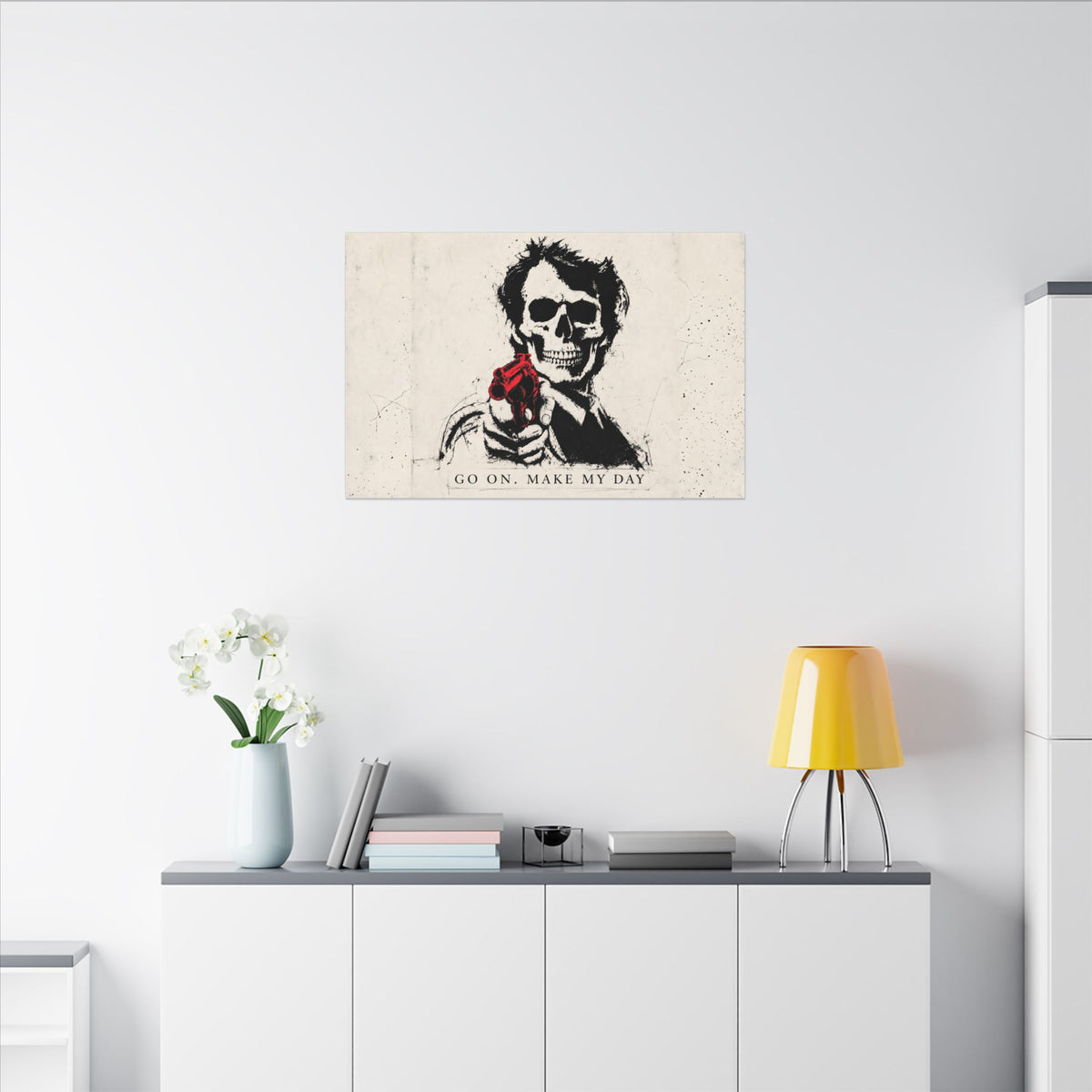 Make My Day - Dark Noir Sketch Art | Canvas (Landscape)