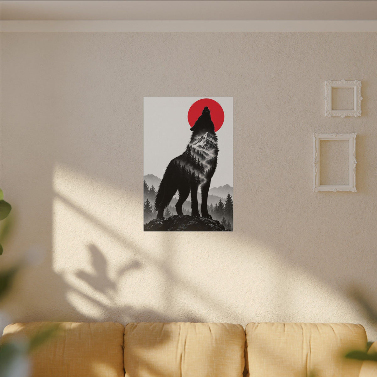 Howling Wolf - Dark Wall Art | Canvas