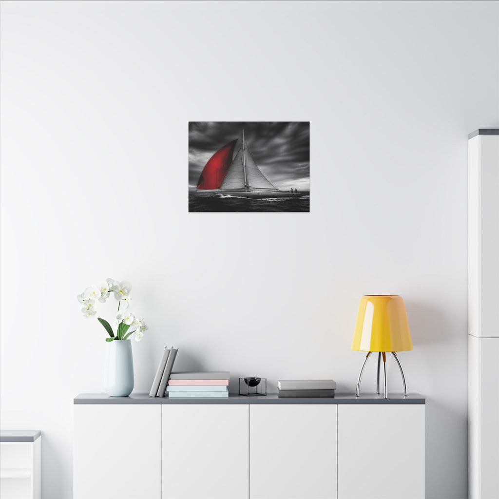 Red Sail - Large Wall Art for Bedroom | Canvas (Landscape)