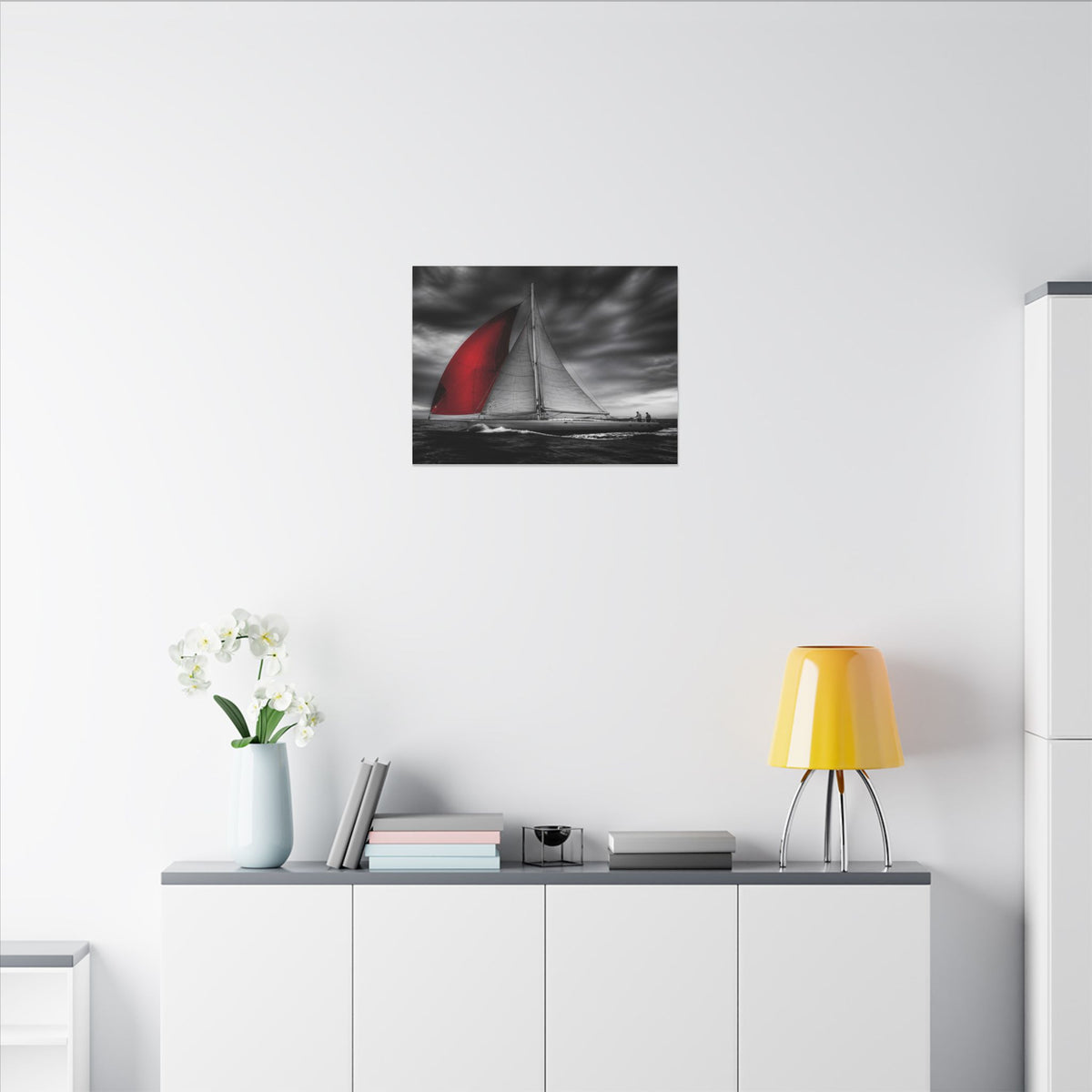 Red Sail - Large Wall Art for Bedroom | Canvas (Landscape)
