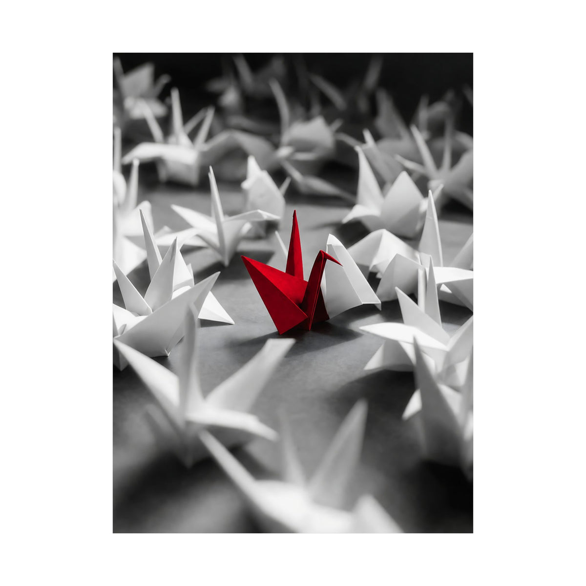 The Red Crane - Unique Wall Art For Office | Matte Poster
