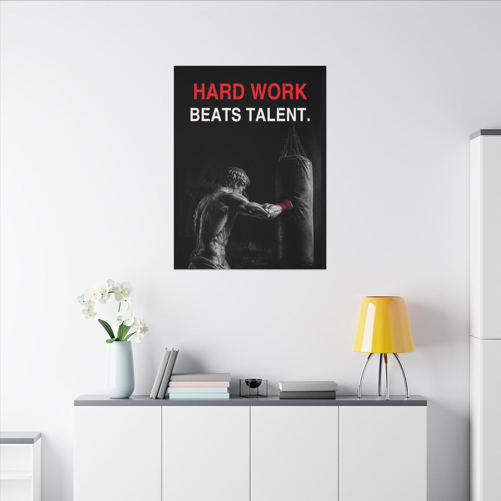 Hard Work Beats Talent - Boxing Wall Art | Canvas