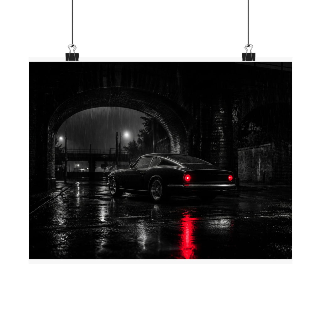 Red Tail Night - Classic Car Wall Art | Matte Poster (Landscape)