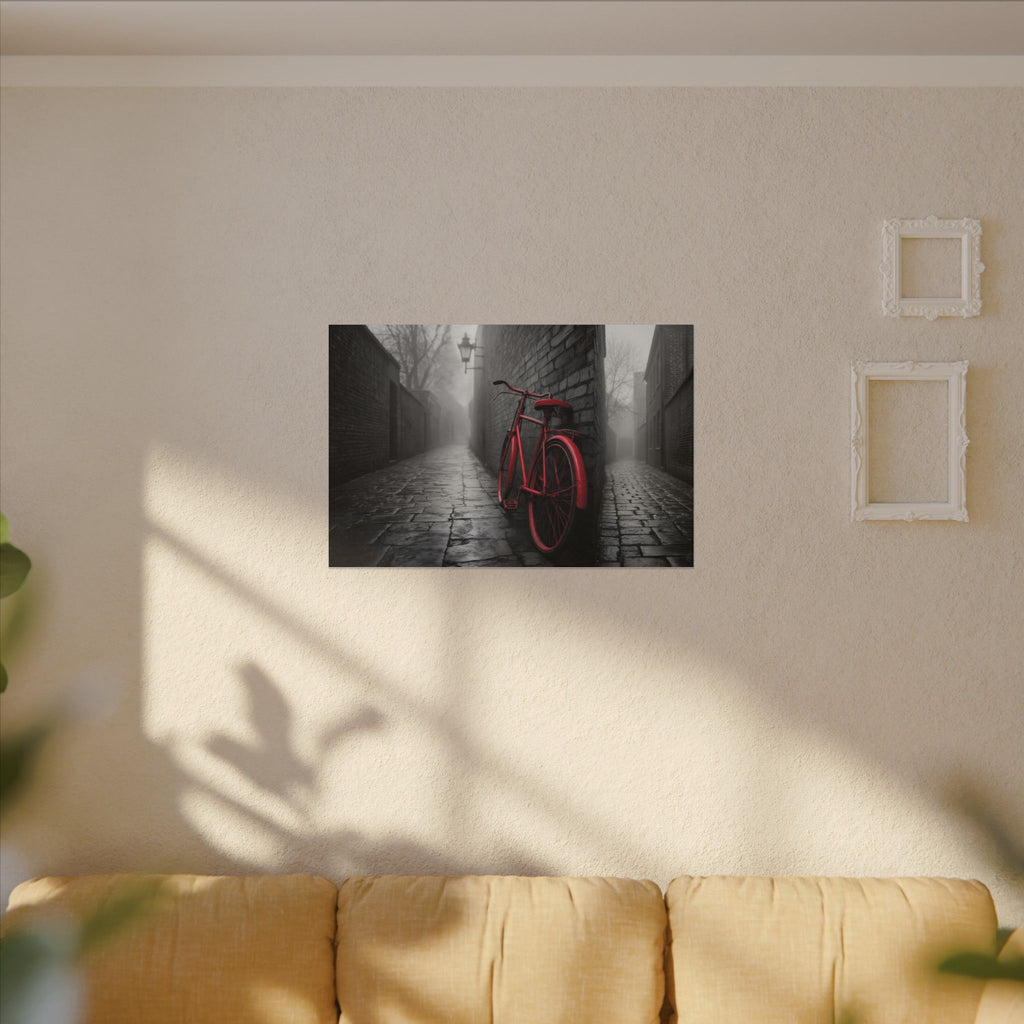The Red Bicycle - Unique Office Wall Decor | Canvas (Landscape)