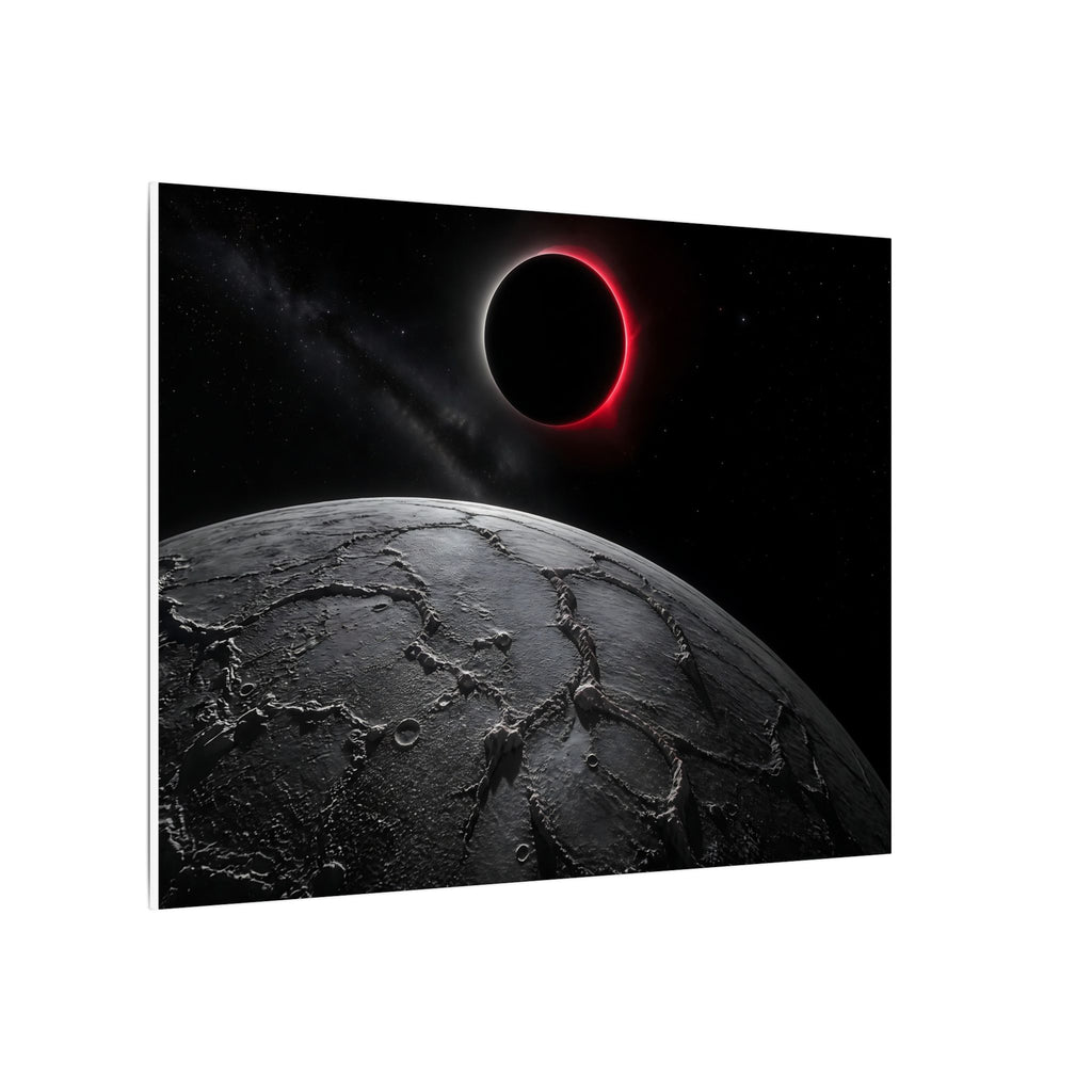 Red Eclipse - Moon Wall Art | Canvas (Landscape)