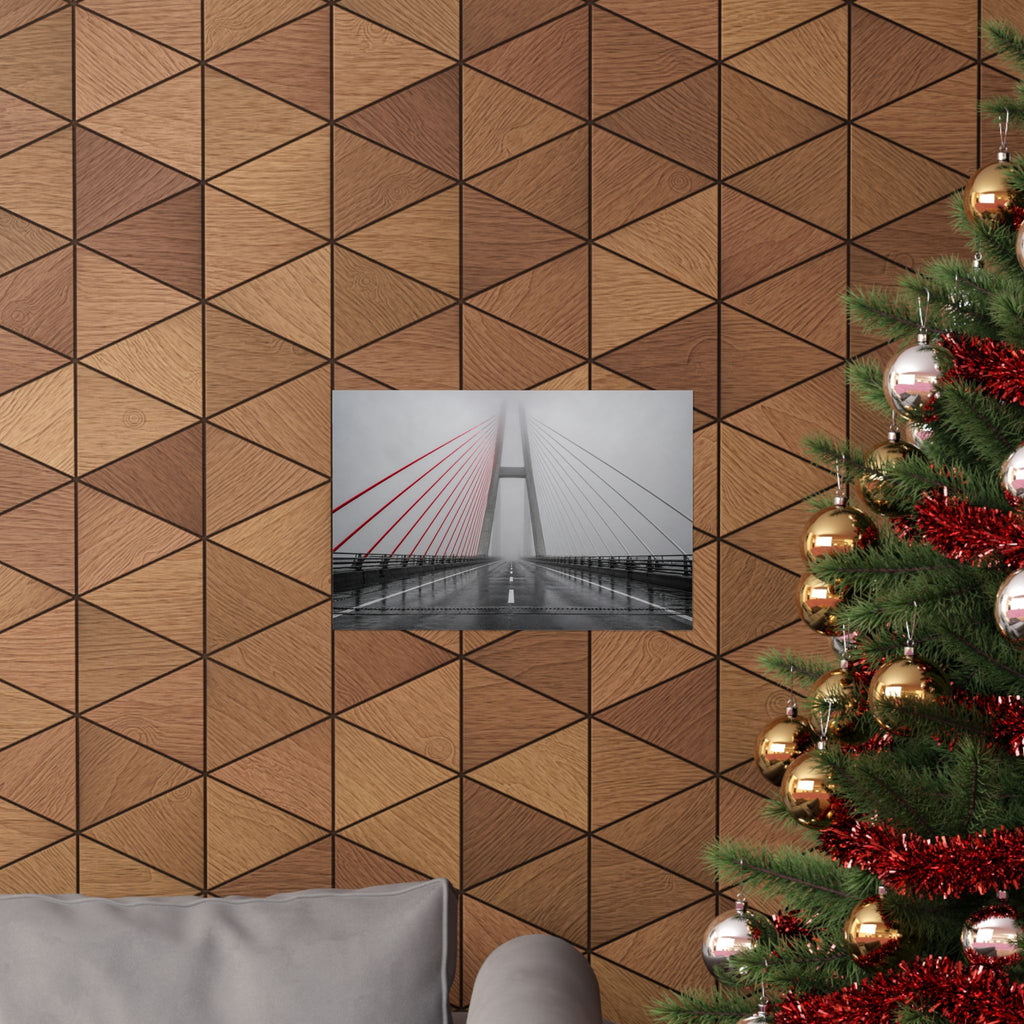 Span in Fog - Red Wall Decor | Matte Poster (Landscape)