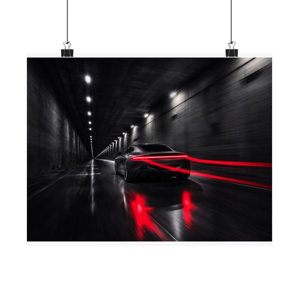 Redline Tunnel - Racing Wall Art | Matte Poster (Landscape)