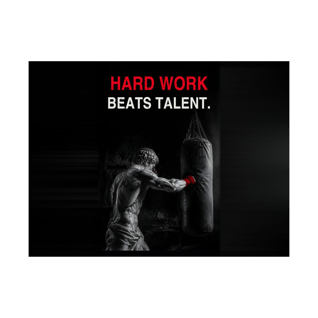 Hard Work Beats Talent - Boxing Wall Art | Matte Poster (Landscape)