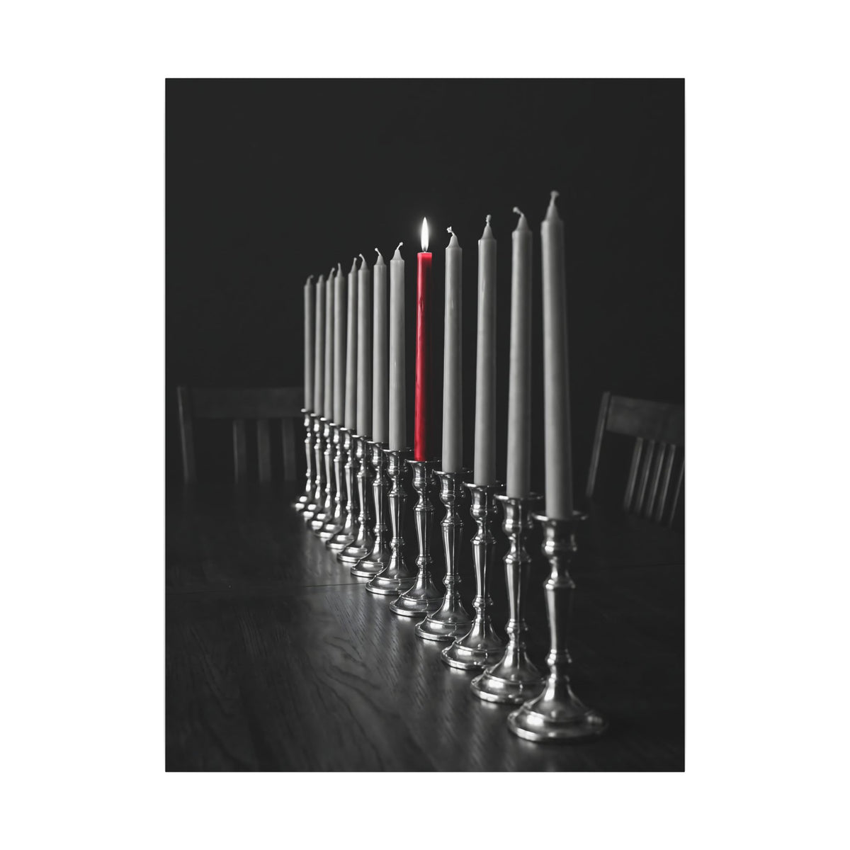 One Candle Lit - Dining Room Wall Art | Canvas