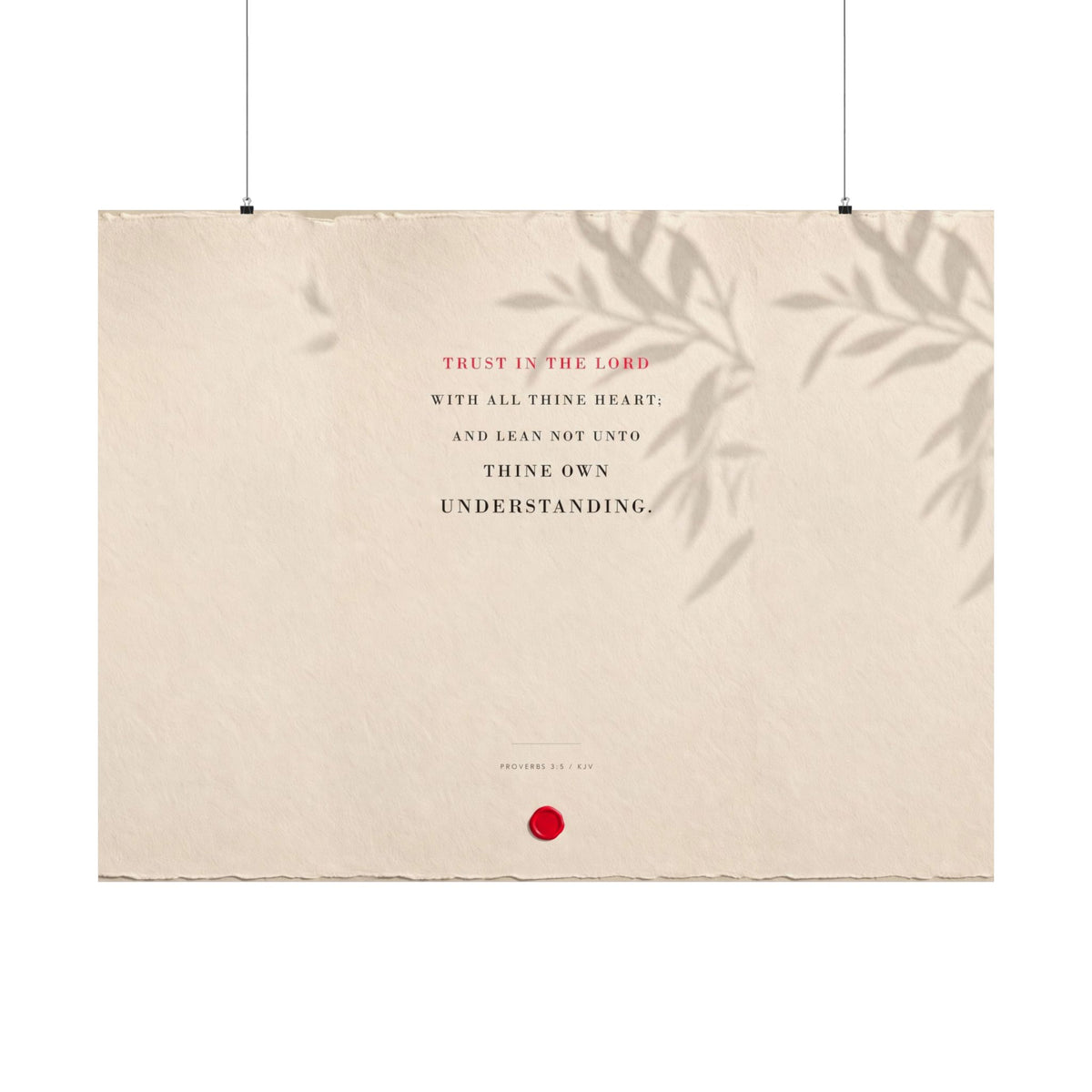 Trust in the Lord - Proverbs 3:5 Bible Verse Wall Art | Matte Poster (Landscape)
