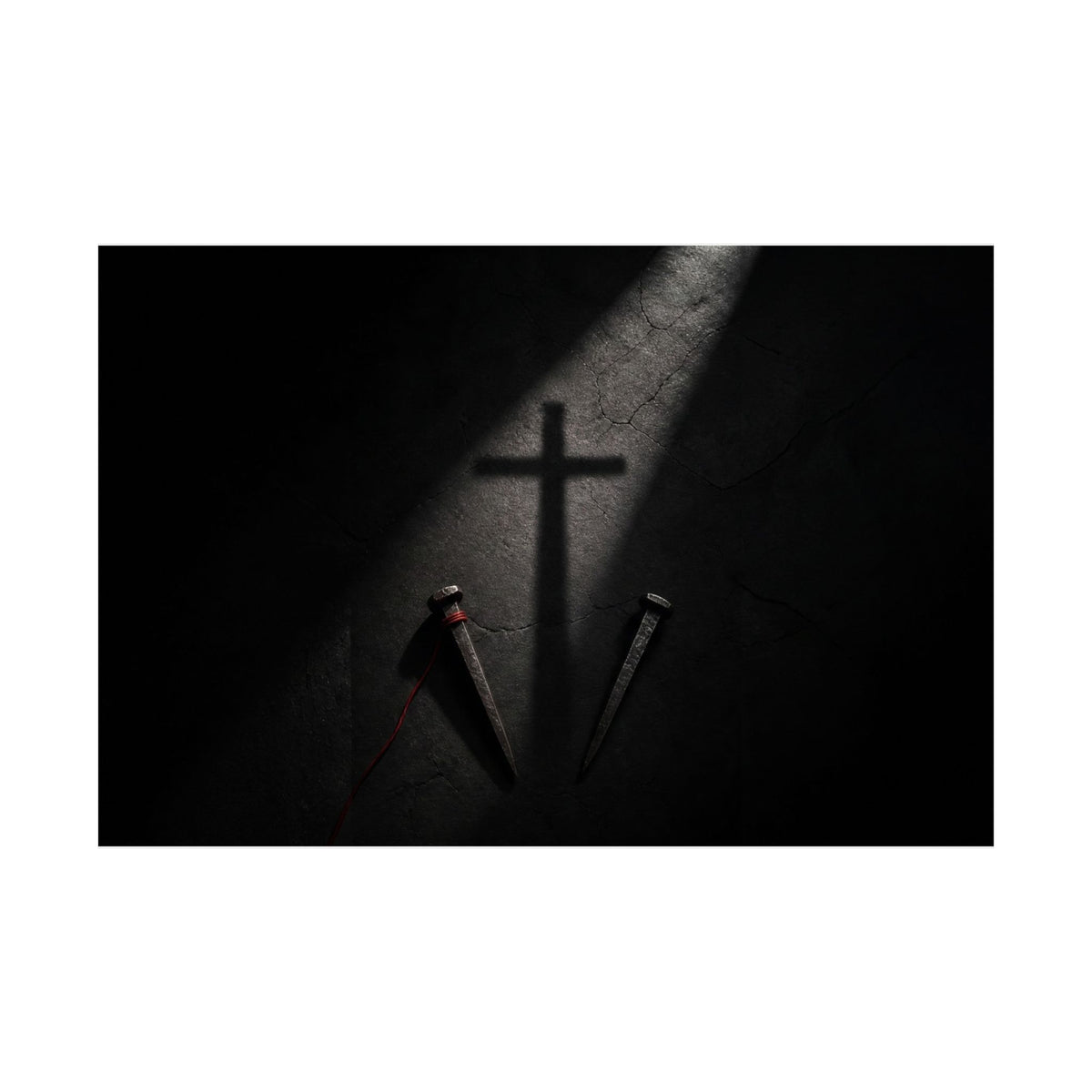 Nails and Shadow - Christian Wall Art | Matte Poster (Landscape)