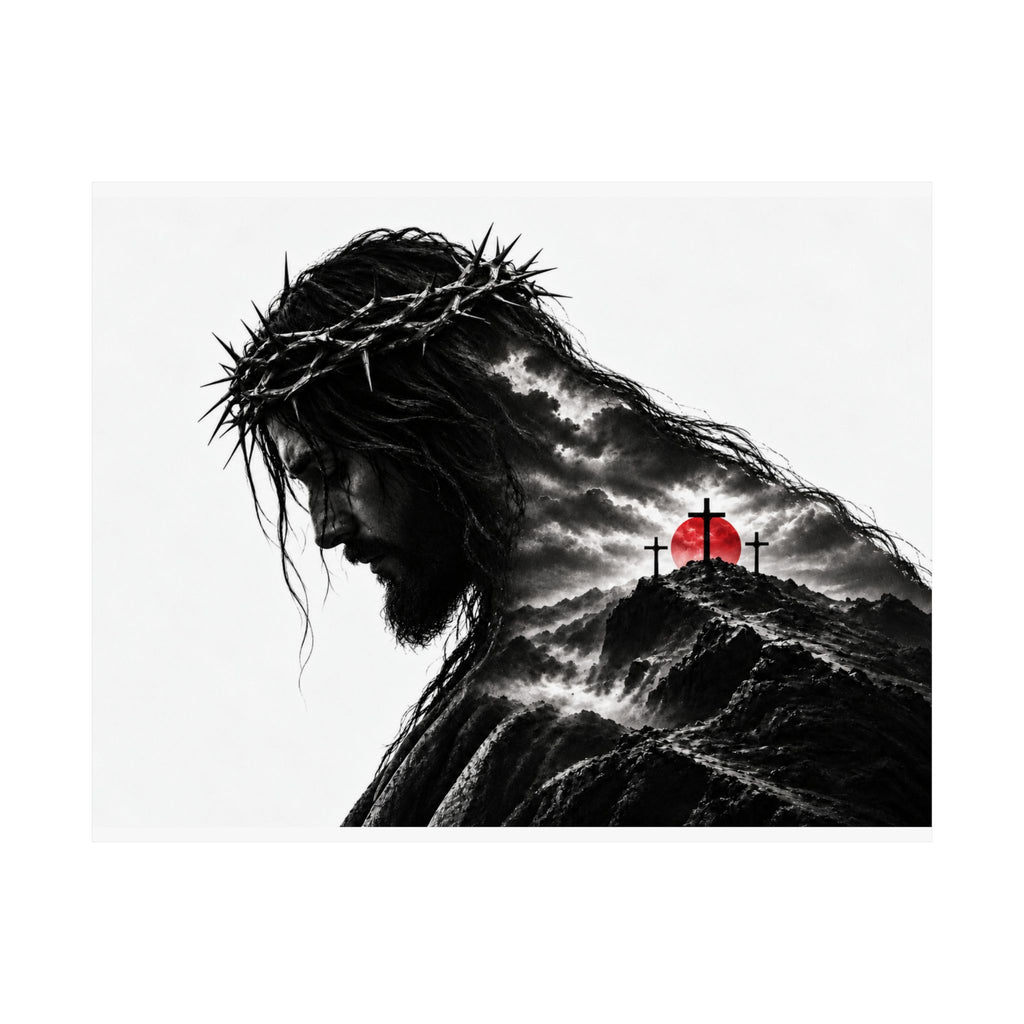 Three Crosses - Christian Wall Art | Matte Poster (Landscape)